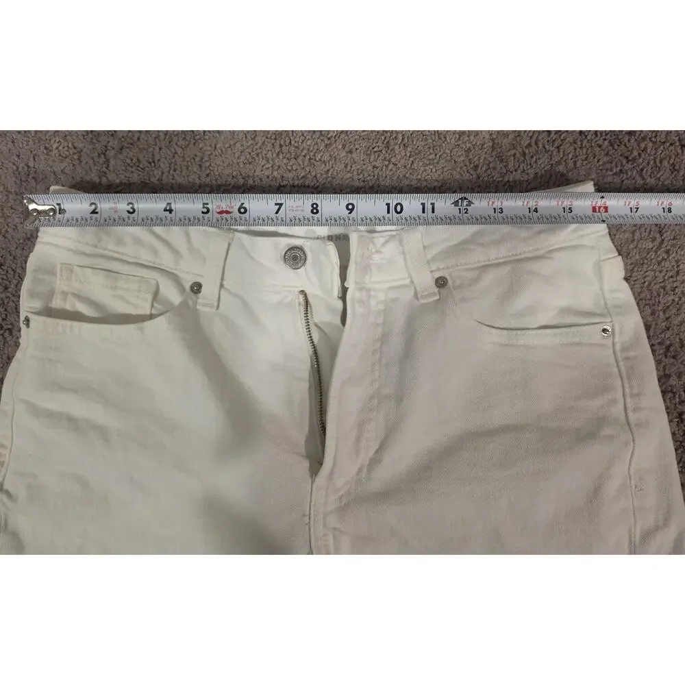 White Denim Old Navy Women's Shorts Size 8 High Rise OG Straight